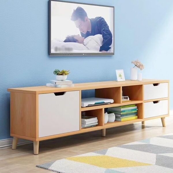 TV Cabinet Nordic TV Cabinet Modern Minimalist Coffee Table Living Room Small Apartment Simple TV Cabinet Table TV Mounts with Storage and 3Drawers For Living Room Office 120x30x38cm