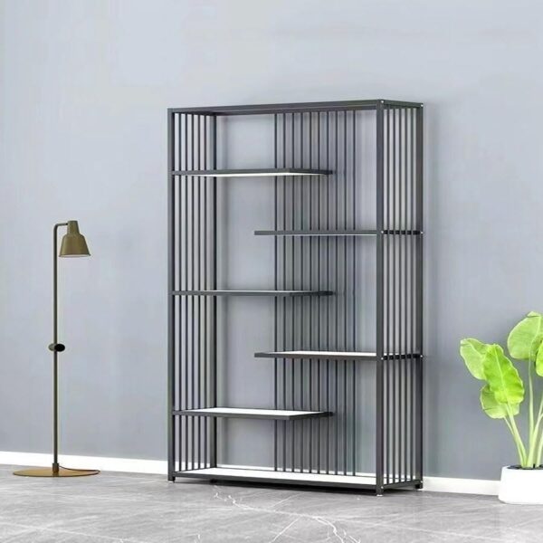 Multifunction Multi-Tiers Luxury Design Product Display Rack Floor Storage Shelves Cabinet Storage Organizer Bookcase for Living Room Home Office Furniture 120x30x200 cm.