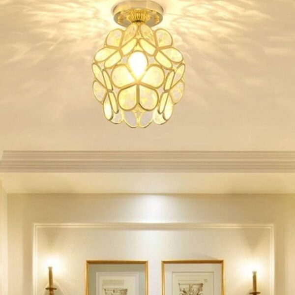 Modern Glass Ceiling Lamp Flower Lampshade Lighting Chandelier 20 X 20 X 10 Cm Gold