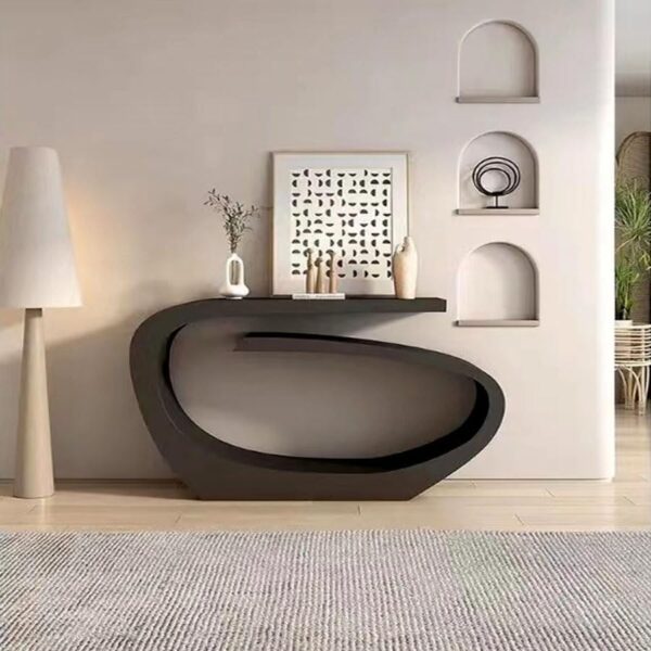 Modern Abstract Metal Frame Design Console Table – Narrow Sofa Side Table, Hallway Entry Table with Sleek Contemporary Look for Living Room or Foyer 120 x 30 x 85 cm.