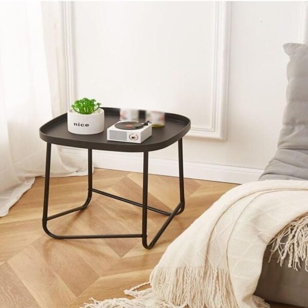 Multipurpose Portable Modern Design Stylish Square Tray Table – Versatile Nightstand and Sofa Side Table with Contemporary Aesthetics for Home Décor 43 X 35 X 47 Centimeter Black