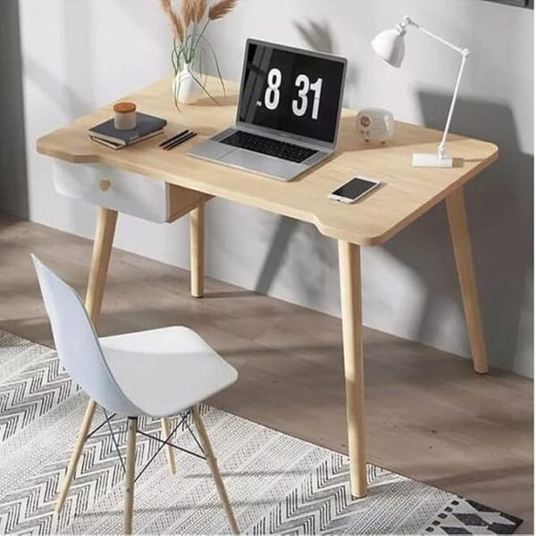 Modern Simple Study Writing Computer Table Home Office Computer Table Desk with Drawer Beige