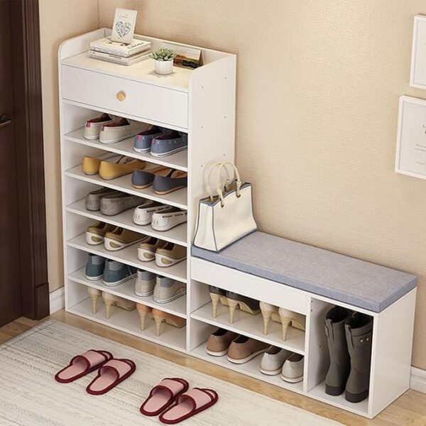 Shoe Storage Shoe Rack 7-Layer Floor-Standing Shoe Shelf Storage Rack Living Room Office Bedroom Storage Rack Entrance Hallway Sofa Shoe Changing Cabinet Shoe Rack 105 x 24 x 116 cm.