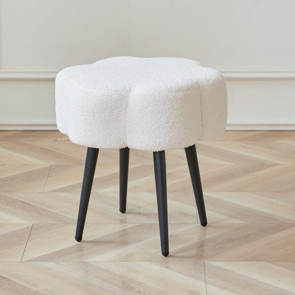 Plush Perfection Luxurious Upholstered Footstool, Round and Fluffy, Ideal for Small Spaces - The Ultimate Comfort Companion for Your Home Décor For Living Room 45 x 45 cm.