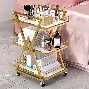 Multifunction Special Trolley for High-Grade Beauty Saloon Tool Car Hairdressing Embroidery and Cosmetics Storage Rack 45 x 30 x 85 Centimeter.