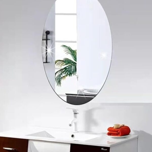 3D Art DIY Home Decorative Oval Shape Acrylic Wall Sticker Mirror for Home Living Room Bedroom (30 x 45 cm)