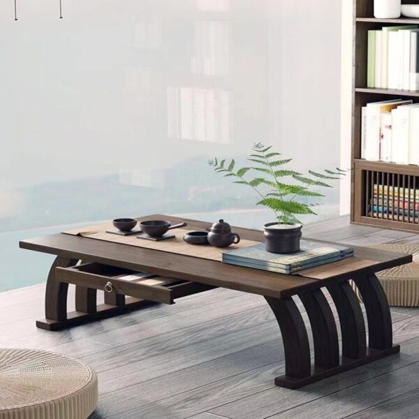 apanese Tea Table, Floor Tea Table, Altar Table for Meditation, Japanese Floor Table, Wooden Coffee Table, Suitable for Living Room, Dining Room, Home Decoration 60 x 37 x 31 cm.