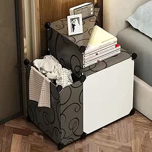 Elevate Your Bedroom with Bedside Tables – Simple Table Mounting Storage Cabinet Crafted from Durable PP Material Featuring a Small Cabinet for Stylish Bedroom Storage Solutions 57 x 37 x 57 cm.