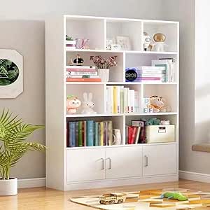 Multipurpose Modern Multi-Tiers Bookshelf - Large Storage Display Rack Vertical Freestanding Floor Shelf Bookcase for Living Room, Home Office, and Study Room 100x24x178 cm.