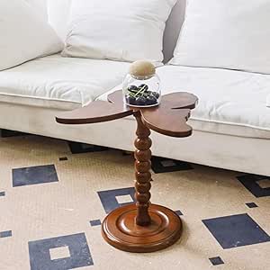 Multipurpose Use Unique Butterfly Shape Tabletop Design Side Table with Durable and Strong Solid Wood Base Stylish and Functional Accent Table for Living Room Bedroom and Office34x51 cm