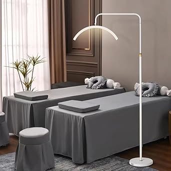 LED Lash Light Stepless Dimming Half Moon LED Light,360° Rotation Stand Eyelash Esthetician Light Beauty Floor Lamp for Lash Extensions Skincare Eyebrow Facial Spa Salon Adjustable 80 To 220 CM.