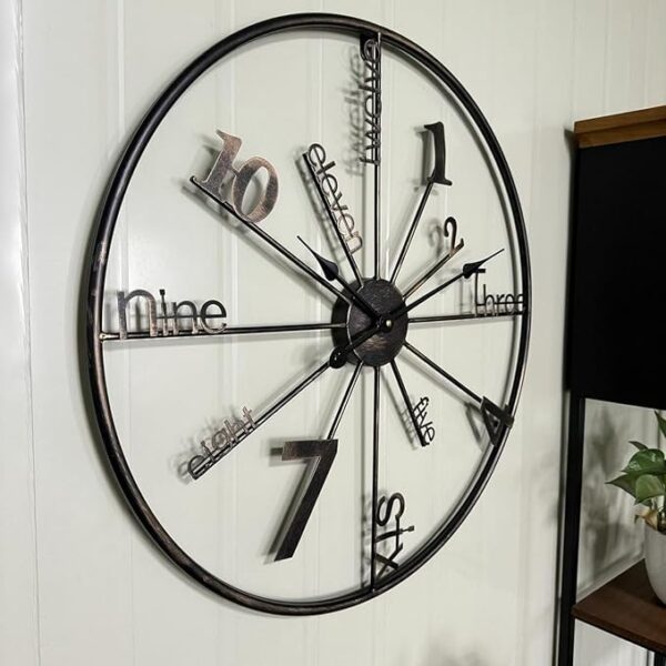 Wall pendulums metal clock for Office Modern Wall Clock Nordic Creative Silent Bedroom Living Room Kitchen Clock Wall Clocks Watch Home Decorative Suitable for Corridors ‎60 x 3.81 x 60 cm.