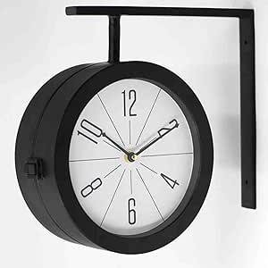 Dual-Faced Station Wall Clock with Dual Time Zones Sturdy Metal Construction and Illuminated Numerals Elevating Public Transit Efficiency and Aesthetics For Stations ‎9 x 3.81 x 26 cm.