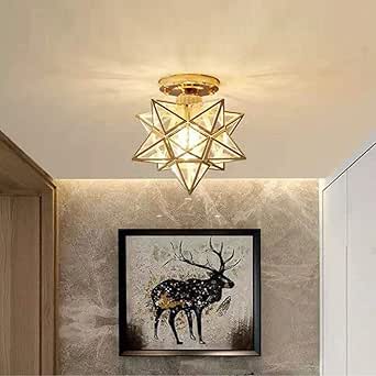 Modern Creative Iron Ceiling Lamp for Living Room Bedroom Balcony Ceiling Lighting Fixture 20 x 25 x 25 cm.