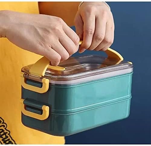 Double Layer Lunch Box. Stainless Steel Portable Bento Lunch Box for Kids School Children Salad Fruit Food Storage Container Box Office Picnic Bento Box.