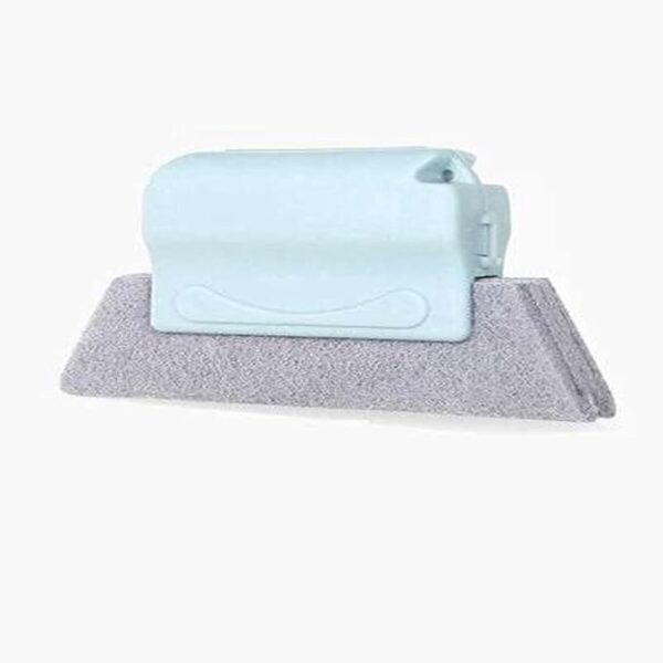 Window Cleaning Thick Scouring Pad Brush - Dual-Sided Scrubber with Thick Bristles and Soft Sponge for Effective Window Cleaning - Ergonomic Handle for Home, Office 14 x 4.5 x 8.5 CM.