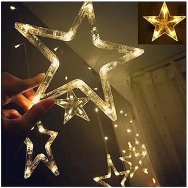 12-Piece Star LED Curtain String White