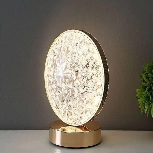 Touch Control 3 Colors Round Shape Rechargeable 13 X 15 Cm Gold/Clear