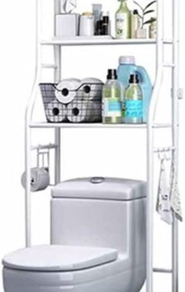 3-Tier Bathroom Organizer White 50 x 26 x 158 CM