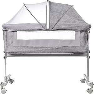 Movable folding Travel Crib Baby Bassinet Crib Breathable Net Bedside Cribs Crib Newborn Baby Cradle Bed Mobile Portable Child Sleeping Basket Bed European-style Folding Crib Multifunctional.