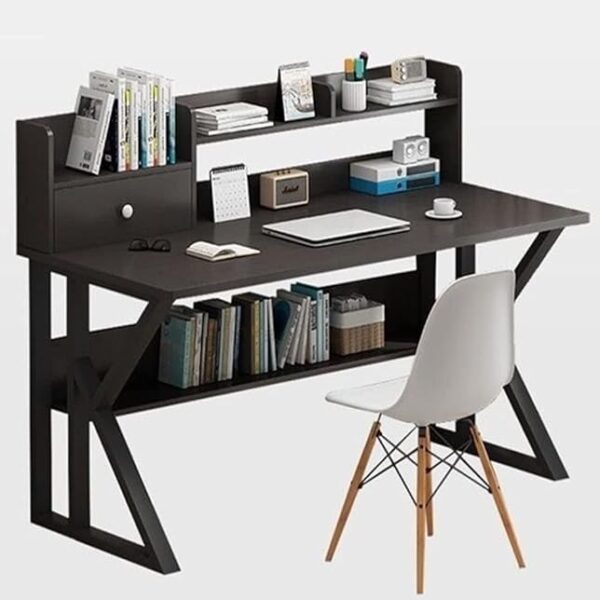 Household Computer Desktop and Bookshelf Combination Storage Writing Table 120 x 60 x 102 cm