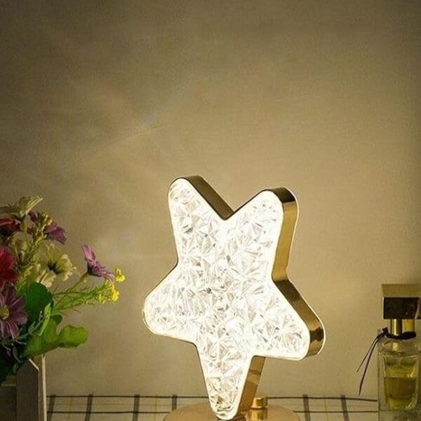 Touch Control 3 Colors Star Shape Rechargeable 20 X 15.5 X 17 Cm Gold/Clear