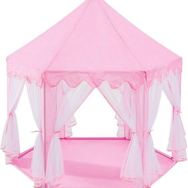 Kids Pongee Hexagon Princess Playhouse (140 x 140 x 135 CM, Pink)