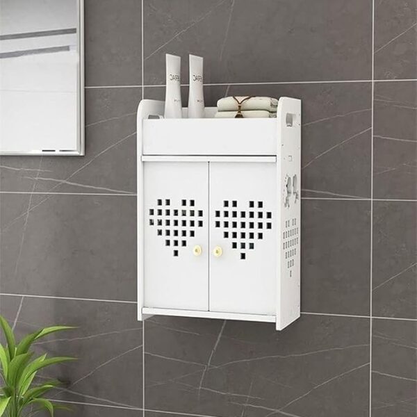Narrow Bathroom Storage Shelf Cabinet with Thin Toilet Vanity Design Slim Bath Sink Organizer for Maximizing Small Spaces Compact and Stylish Storage Solution for Toiletries and Essentials.