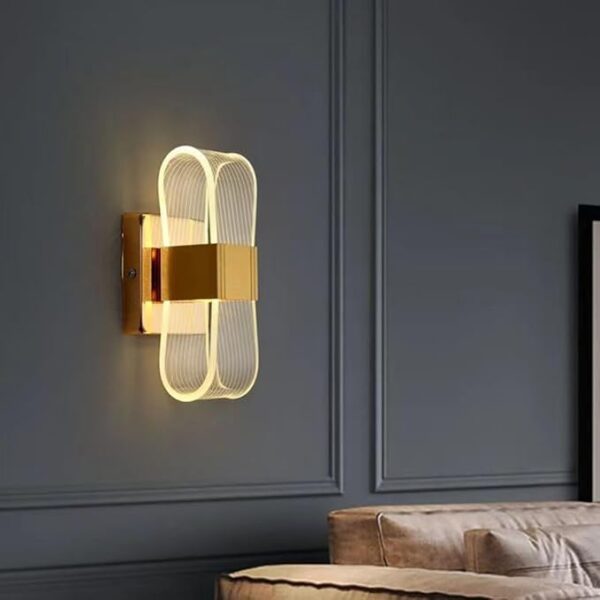 Set Of 2 LED Indoor Wall Sconce 12W Tricolor Dimming LED Wall Mounted Light Fixture - Modern Acrylic LED Wall Lamp for Living Room, Bedroom, Hallway, and Stairway Decor 10x20.5 cm.